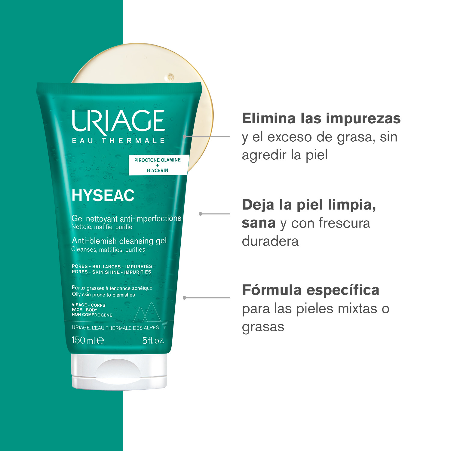 Uriage Hyséac Gel Limpiador Facial Para Pieles Mixtas A Grasas Uriage Hyséac Gel Limpiador Facial Para Pieles Mixtas A Grasas