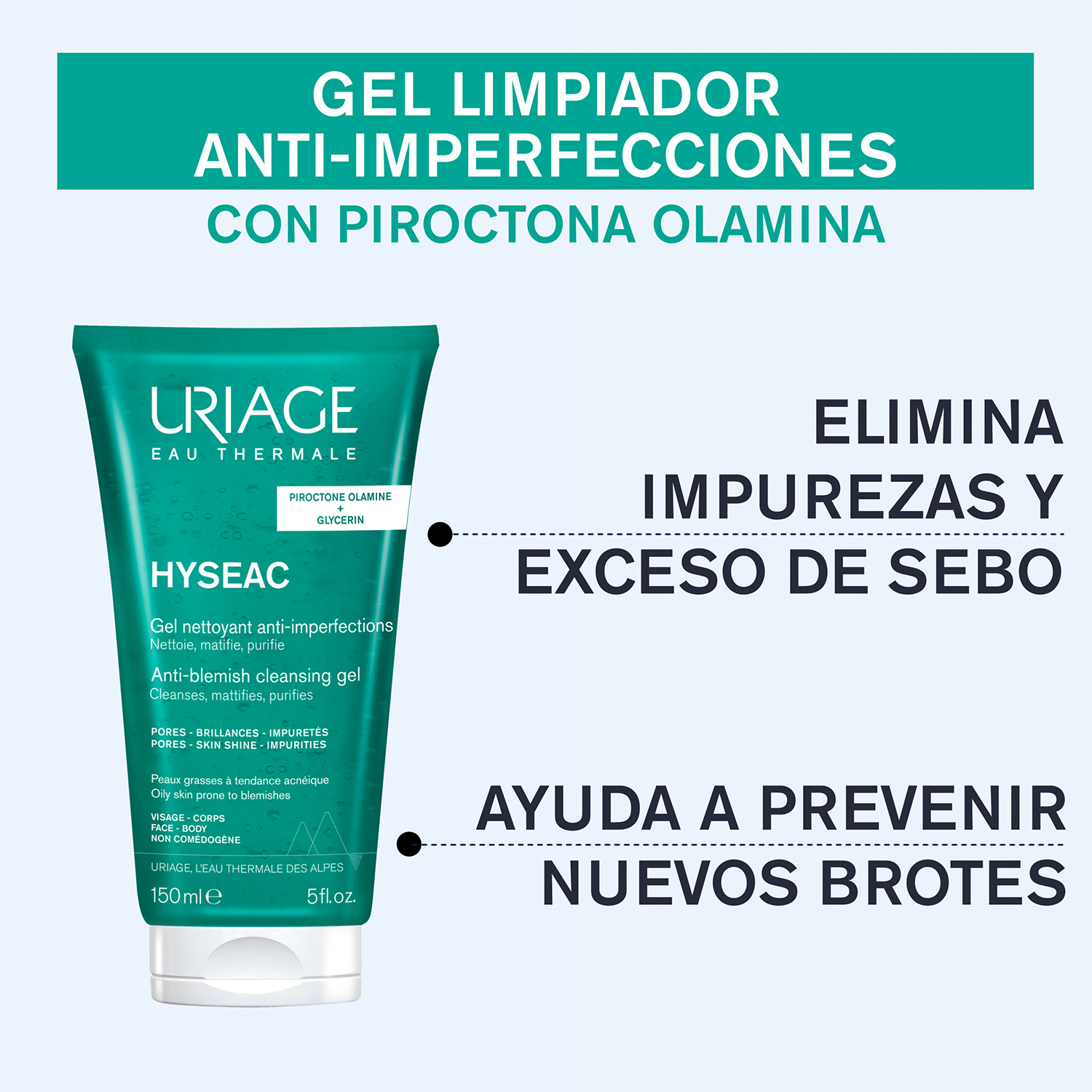 Uriage Hyséac Gel Limpiador Facial Para Pieles Mixtas A Grasas Uriage Hyséac Gel Limpiador Facial Para Pieles Mixtas A Grasas