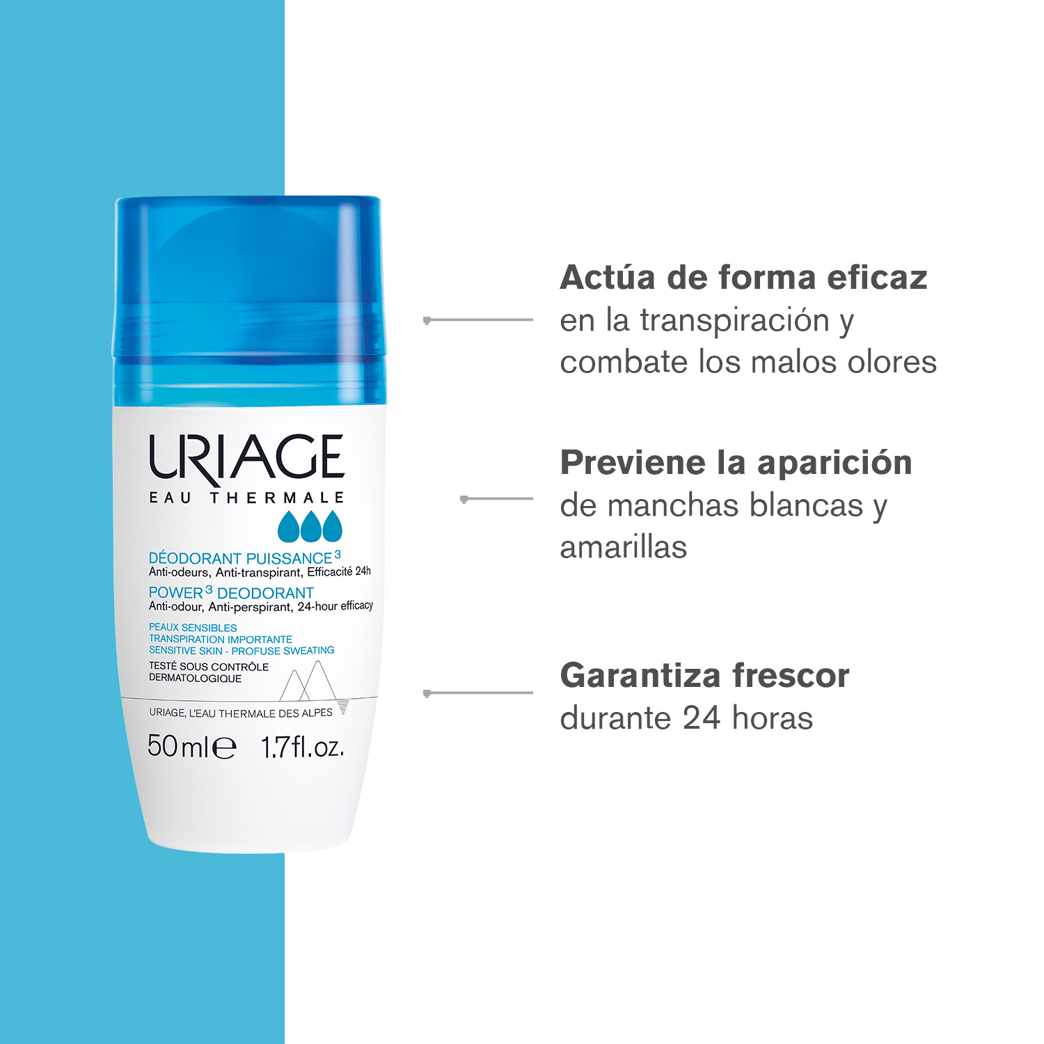 Uriage Desodorante Power 3 Anti-Transpirante