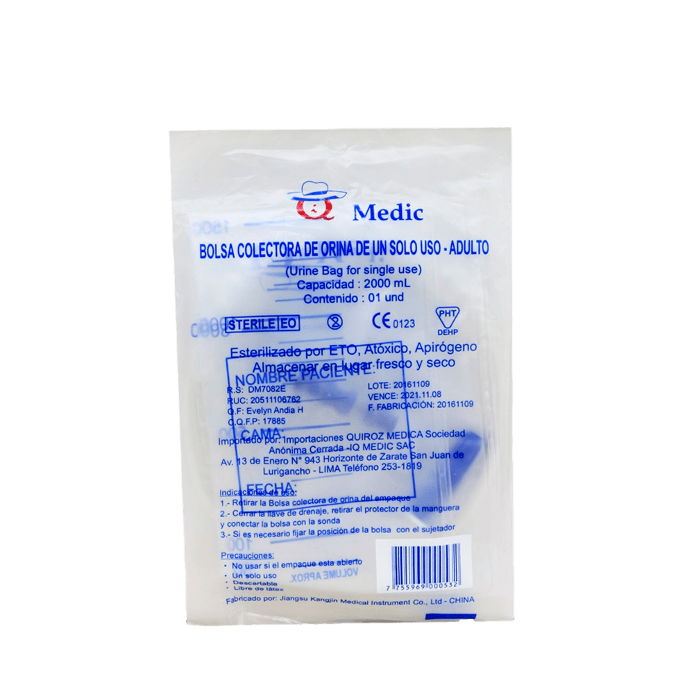 Bolsa Colectora De Orina IQ Medic 2L Adulto 