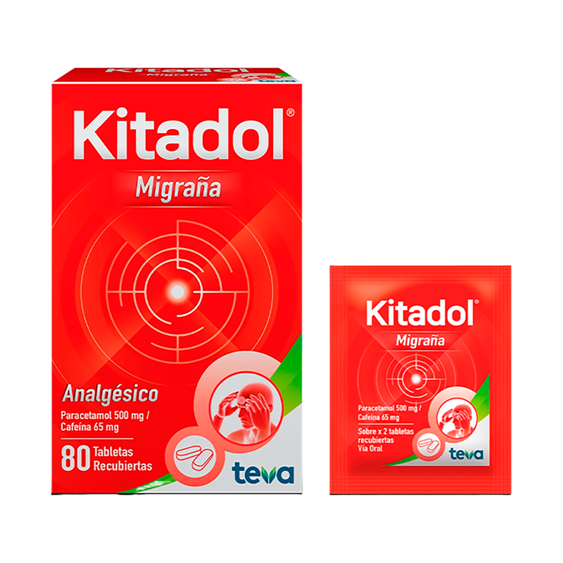 Kitadol migraña 500mg/65mg tableta sobre x2 und