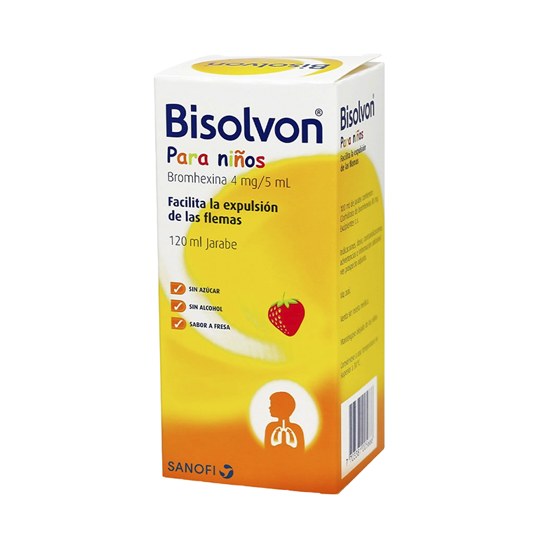 Bisolvon 4mg/5ml jarabe niños frasco x120 ml.