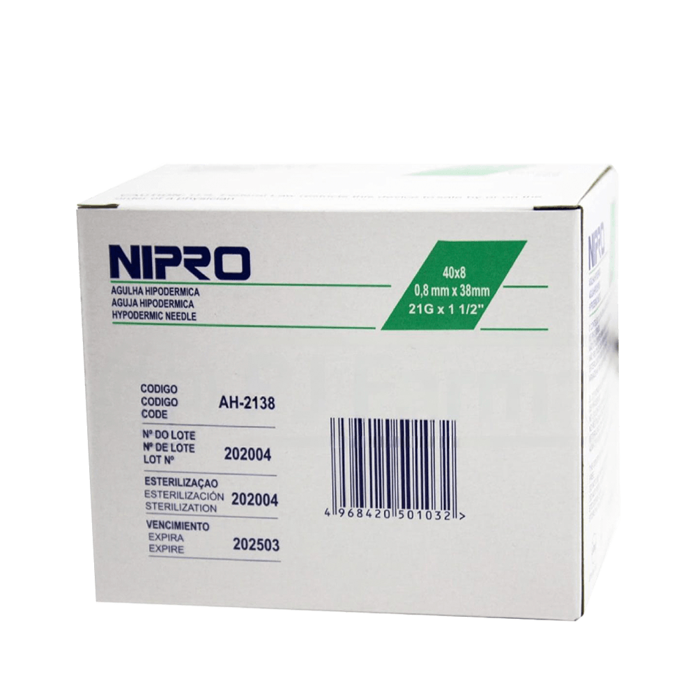 Aguja Hipodérmica 21G X 1 1/2 Nipro