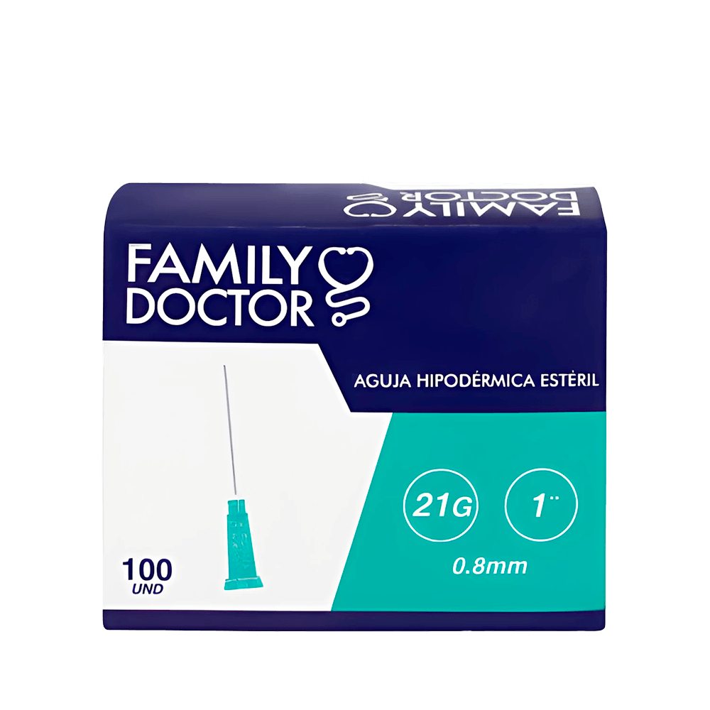 Aguja Hipodérmica 21G 1 X 0.8Mm Family Doctor Aguja Hipodérmica 21G 1 X 0.8Mm Family Doctor