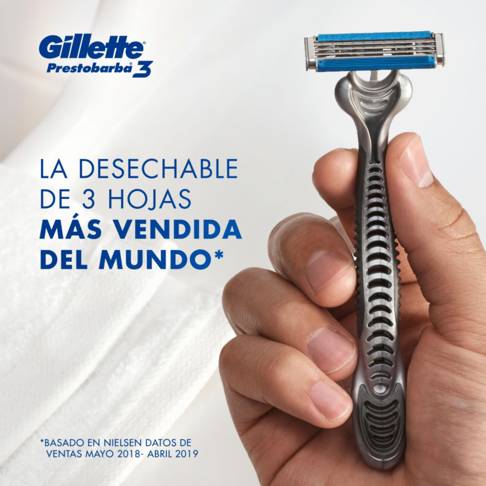Gillette máquina de afeitar descartable prestobarba3