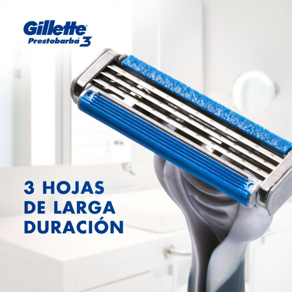 Gillette máquina de afeitar descartable prestobarba3