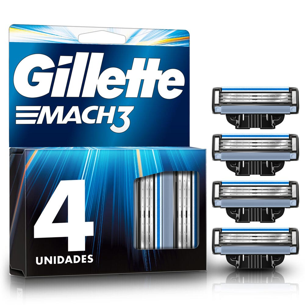 Gillette repuesto de máquina de afeitar mach3 caja x4und.