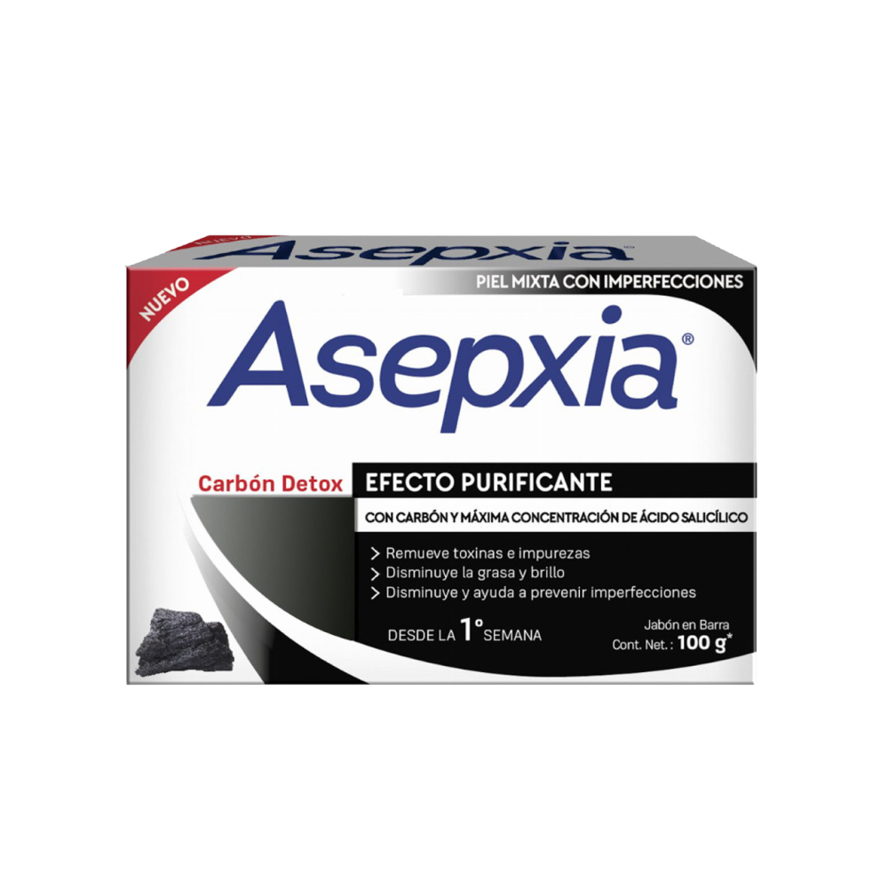 Jabón en Barra Asepxia Carbón Detox