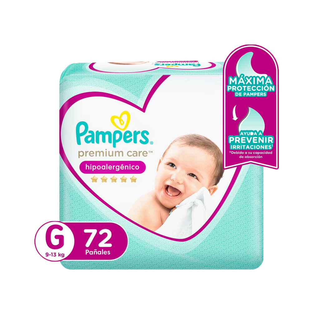 Pampers pañal para bebé premium care talla G