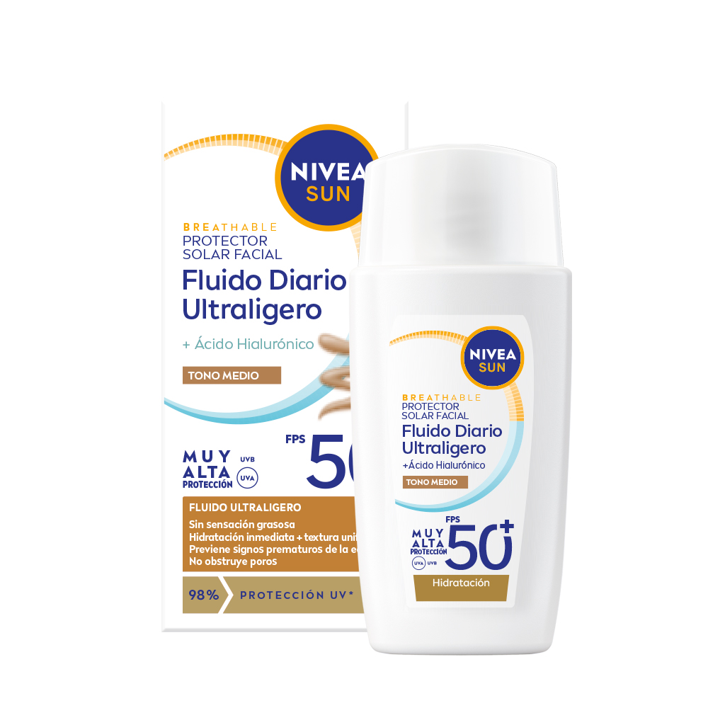 Protector Solar Facial NIvea Uv Fluido Diario Con Color Protector Solar Facial NIvea Uv Fluido Diario Con Color