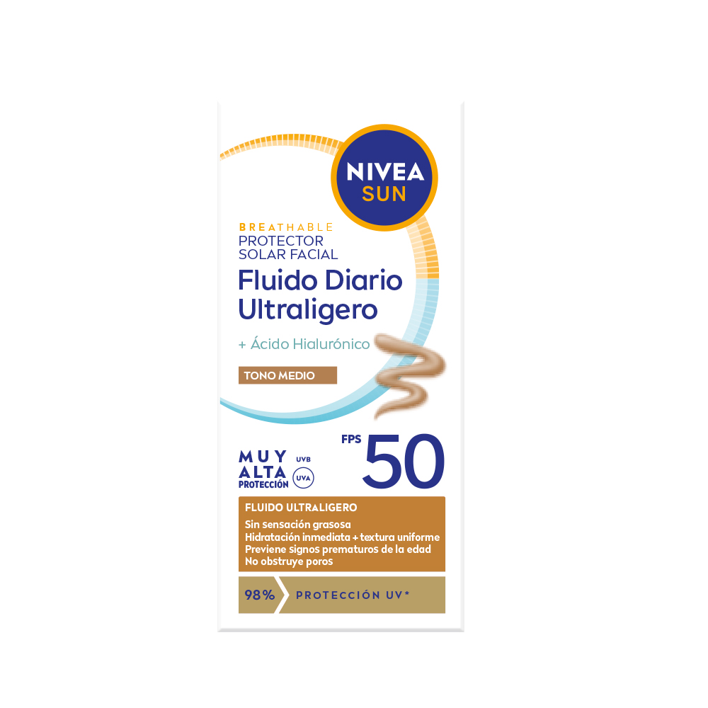 Protector Solar Facial NIvea Uv Fluido Diario Con Color Protector Solar Facial NIvea Uv Fluido Diario Con Color