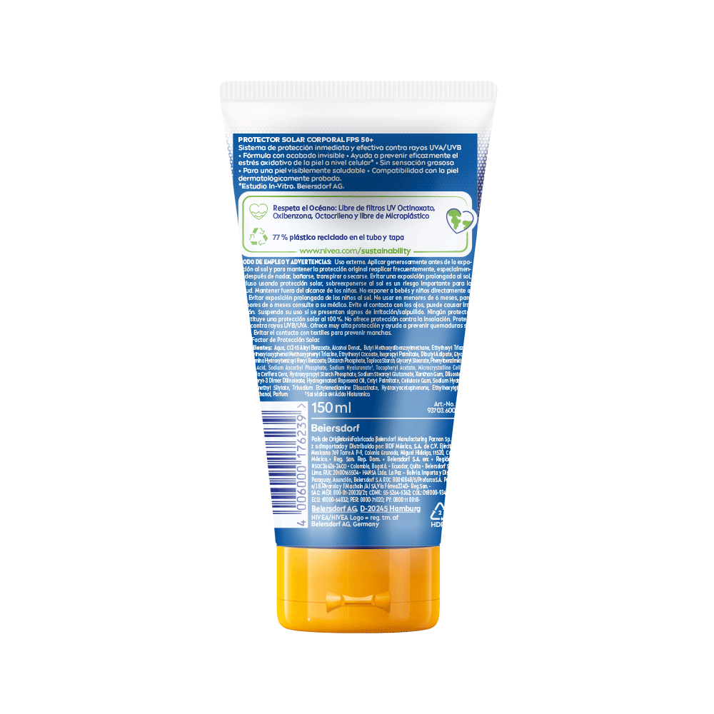 Protector Solar Nivea Hidrata Y Protege Invisible 50+ Loción