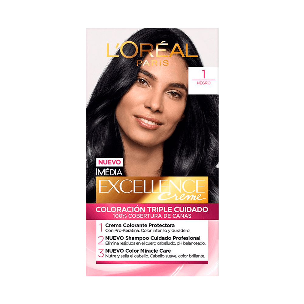 Tinte para Cabello Excellence Tono 1 Negro
