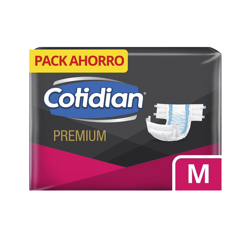Cotidian pañal para adulto premium para incontinencia fuerte talla M paquete x20und.