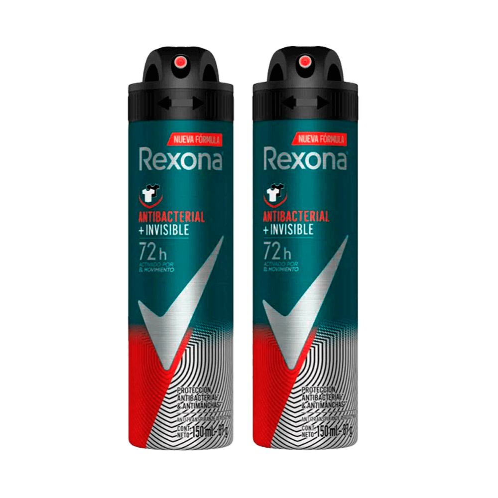 Desodorante Spray Rexona Men Antibacterial Invisible 150ml