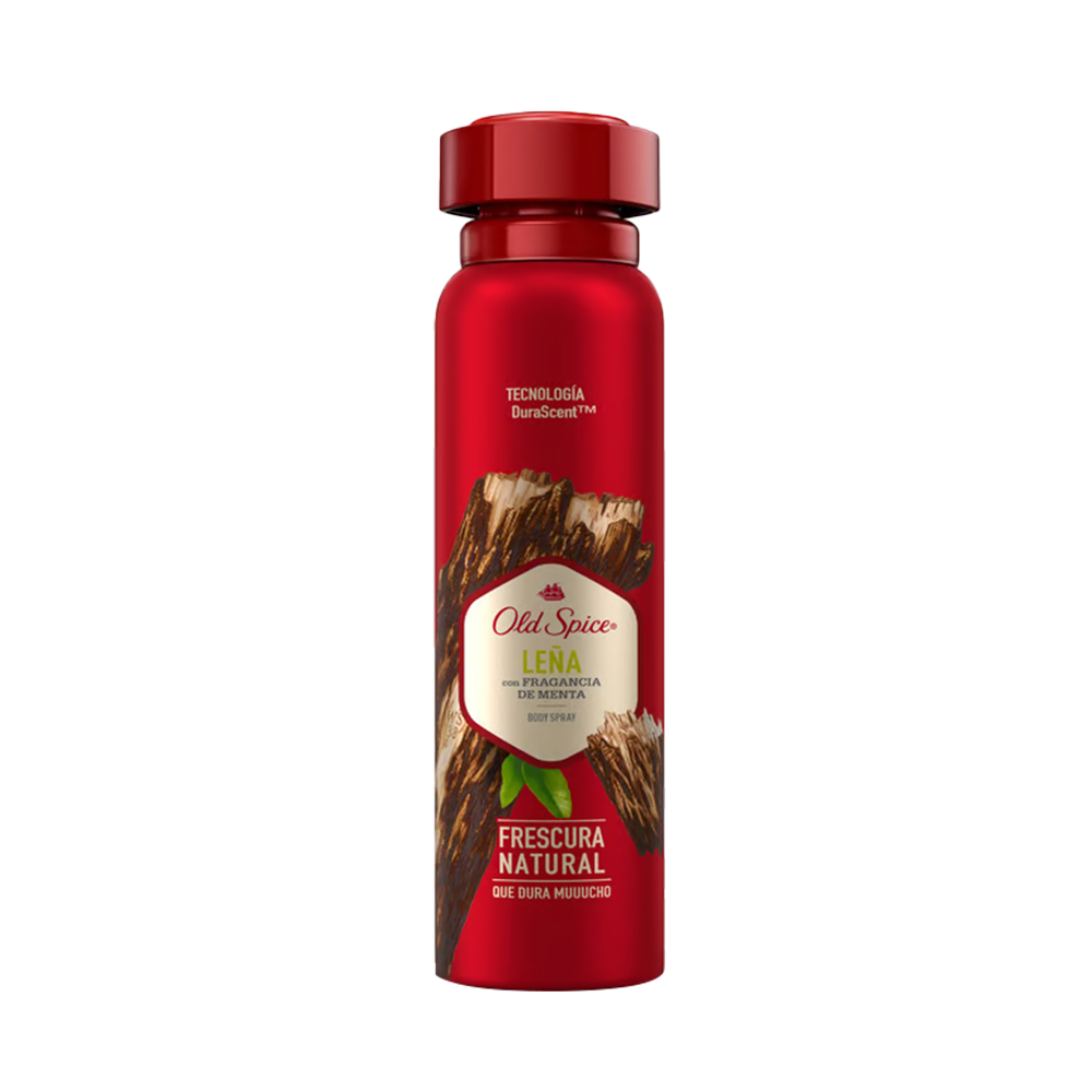 Old spice desodorante body spray para hombre leña frasco x150ml.