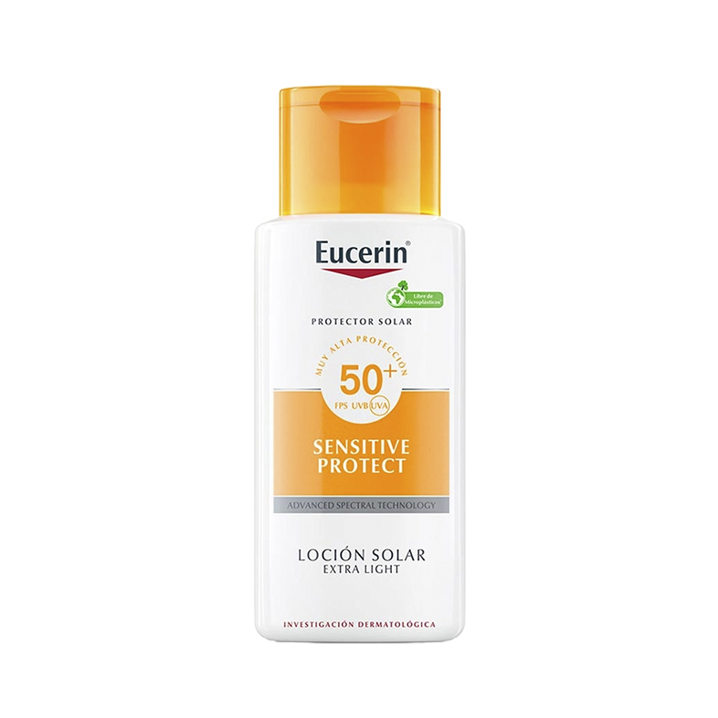 Eucerin protector solar sensitive protect fps50 loción textura muy ligera frasco 150 ml.