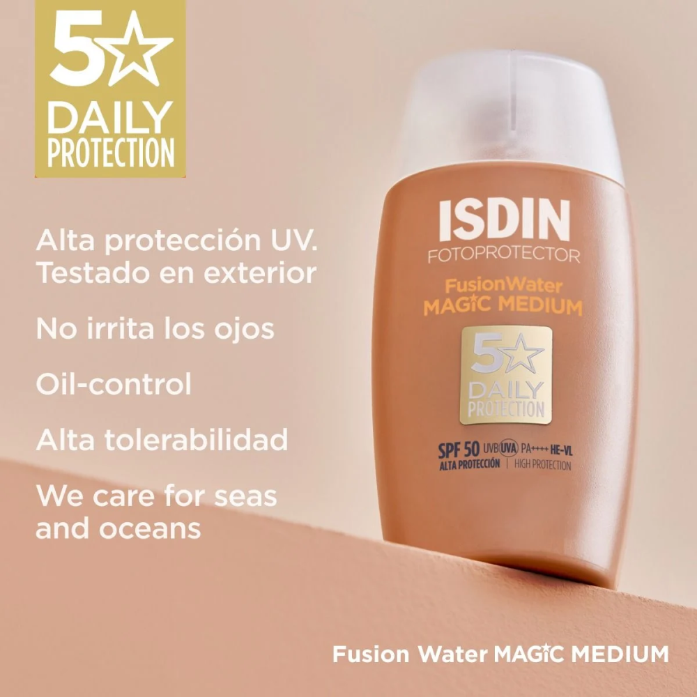 Fotoprotector Fusion Water SPF 50 Color Medium