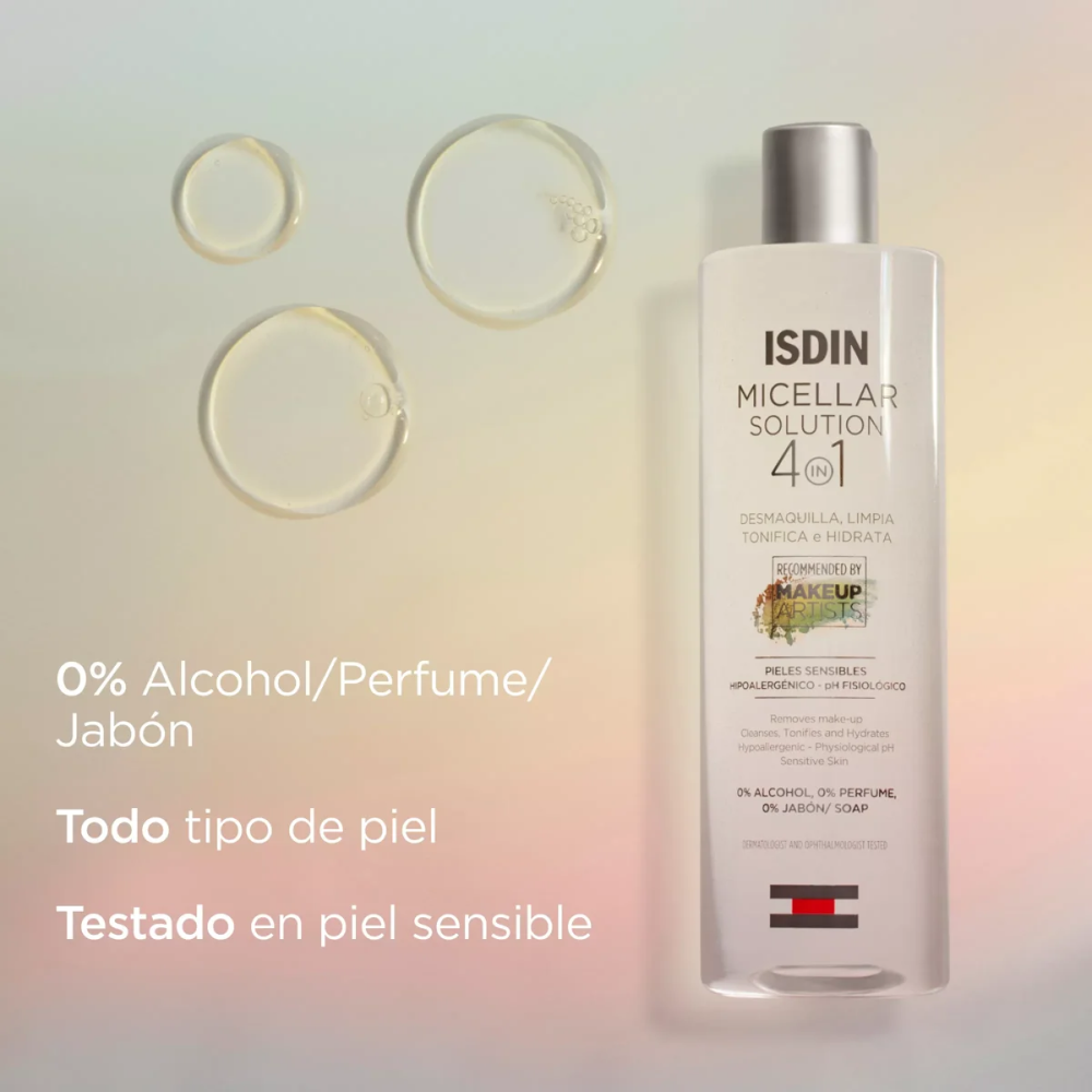 Solución Micelar 4 en 1 Isdin Frasco x400ml.