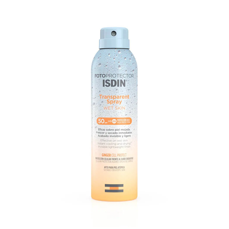Fotoprotector en Spray Isdin Transparent Day Wet Skin SPF 50+