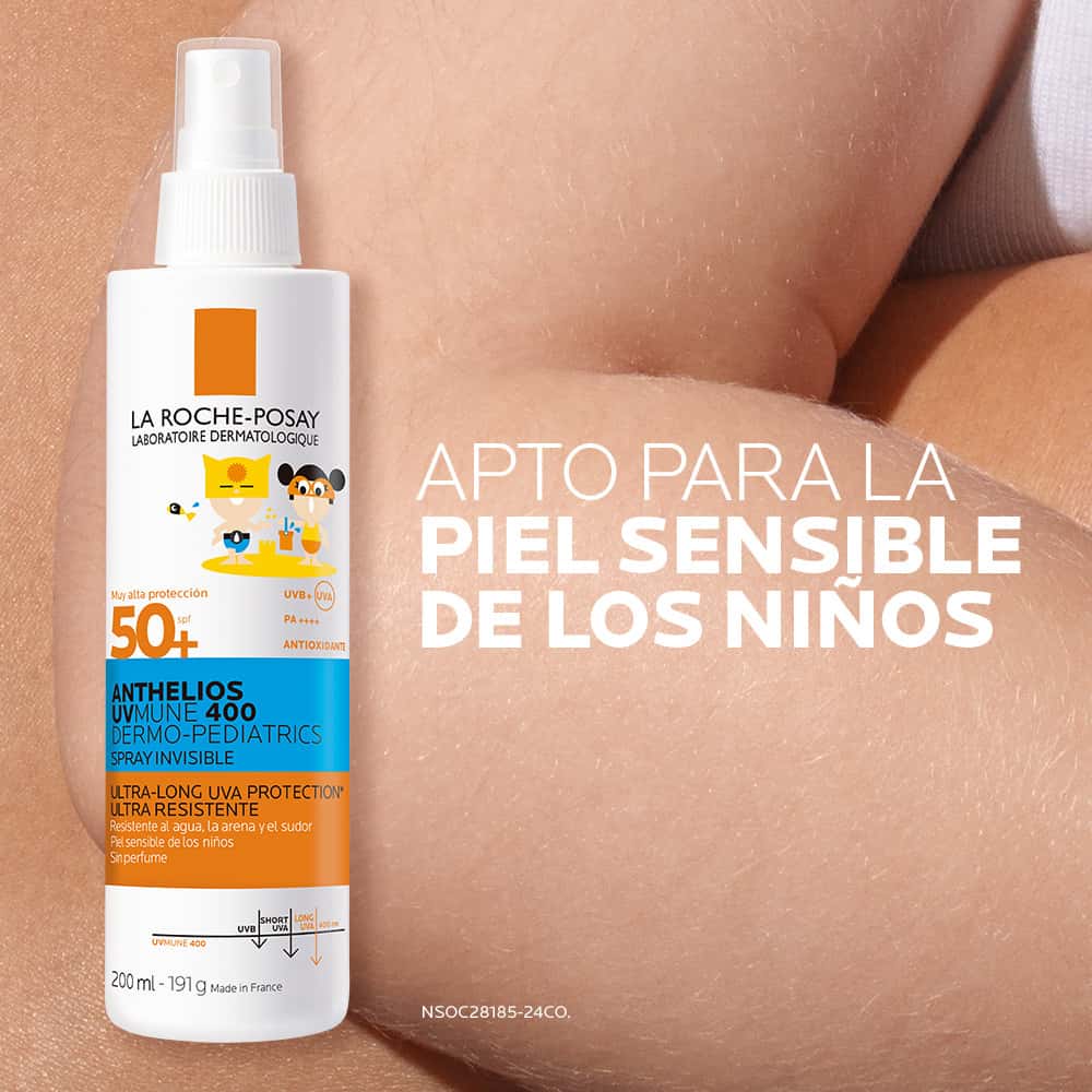 Protector Solar La Roche Posay Corporal Anthelios Spray Dermopediátrico FPS 50+ Frasco x200ml. Protector Solar La Roche Posay Corporal Anthelios Spray Dermopediátrico FPS 50+ Frasco x200ml.