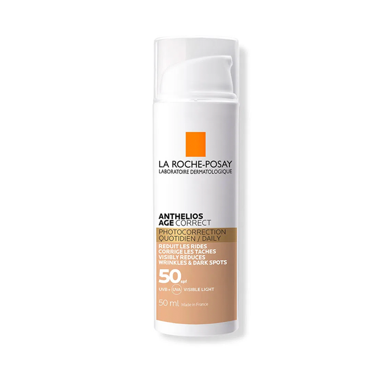 Protector Solar La Roche Posay Anti-arrugas Anthelios Age Correct con Color FPS 50 frasco x50ml.