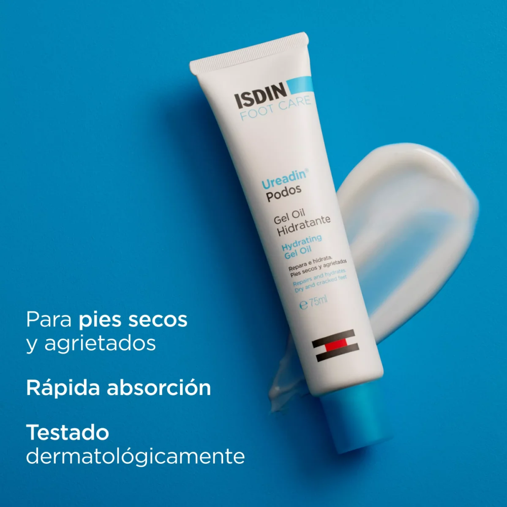 Gel Oil Hidratante Para Pies Secos Y Agrietados Ureadin Podos Isdin Foot Care - Tubo 75 ML