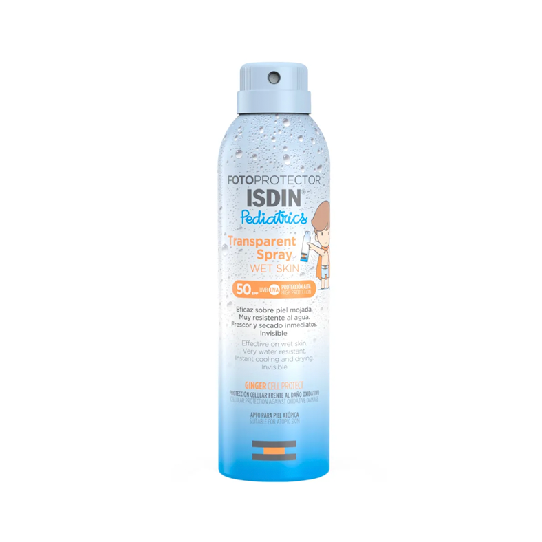 Fotoprotector Pediátrico FPS 50+ Transparent Spray Wet Skin Isdin