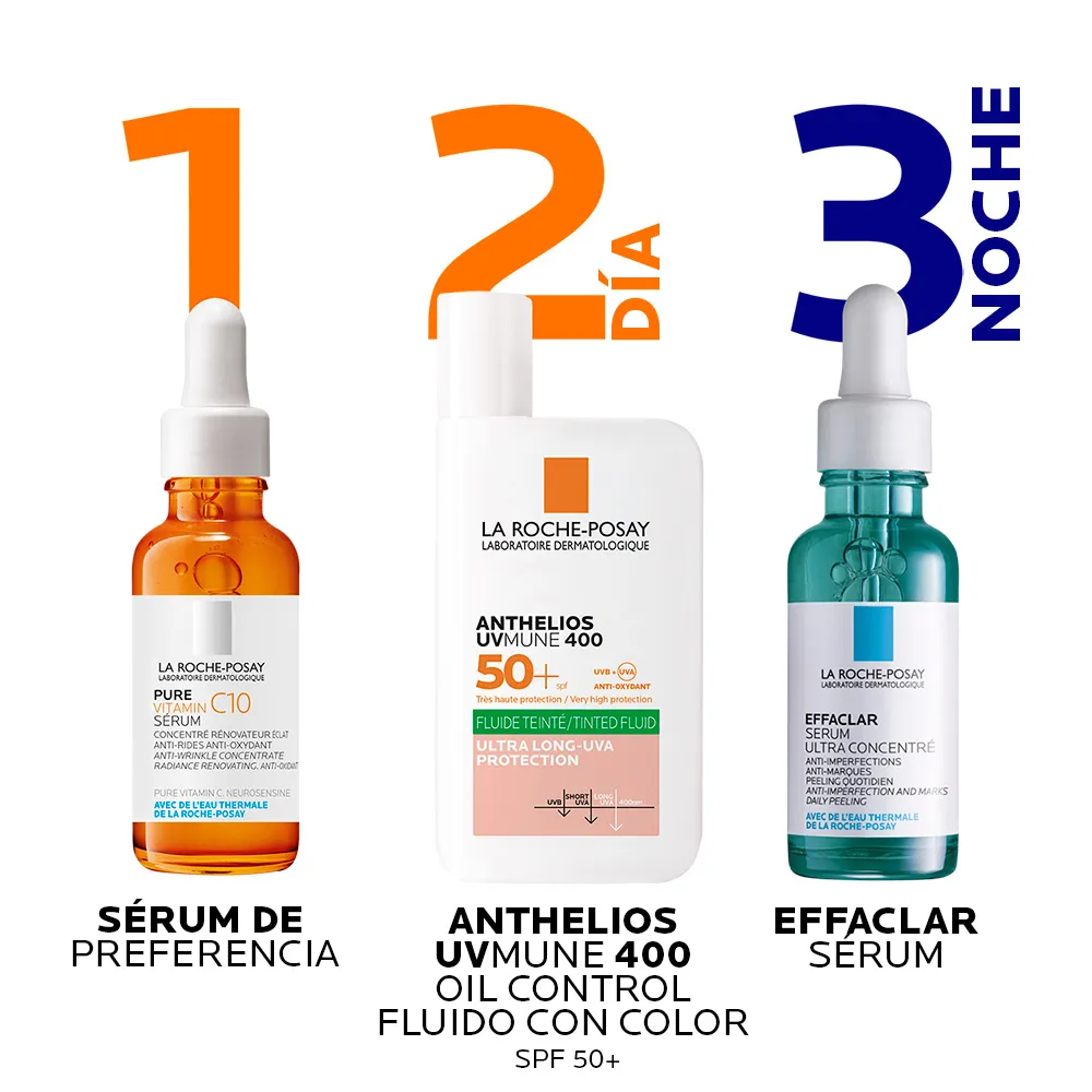 Protector Solar La Roche Posay Anthelios UVMune 400 Oil Control Fluido con color FPS 50+ Frasco x50ml. Protector Solar La Roche Posay Anthelios UVMune 400 Oil Control Fluido con color FPS 50+ Frasco x50ml.