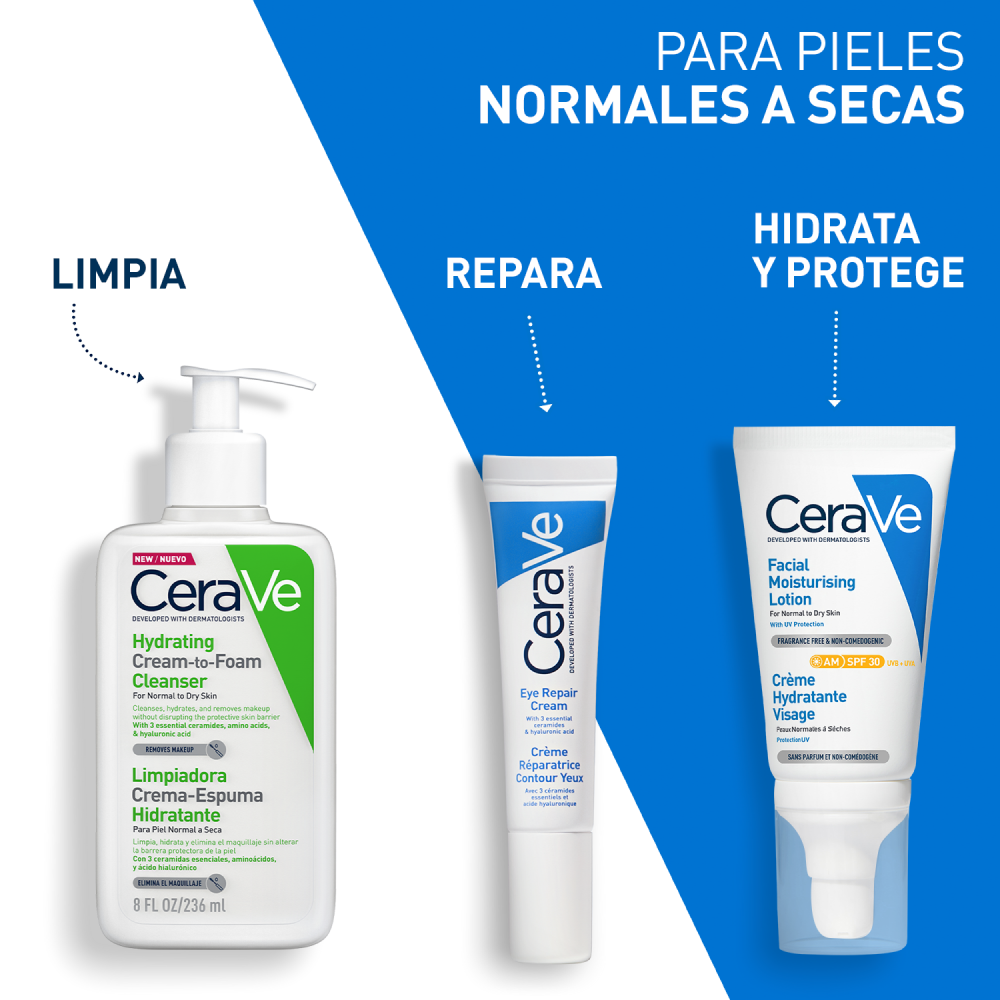 Limpiador Crema Espumosa CeraVe Hydrating Cream-to-Foam Frasco x236ml. Limpiador Crema Espumosa CeraVe Hydrating Cream-to-Foam Frasco x236ml.