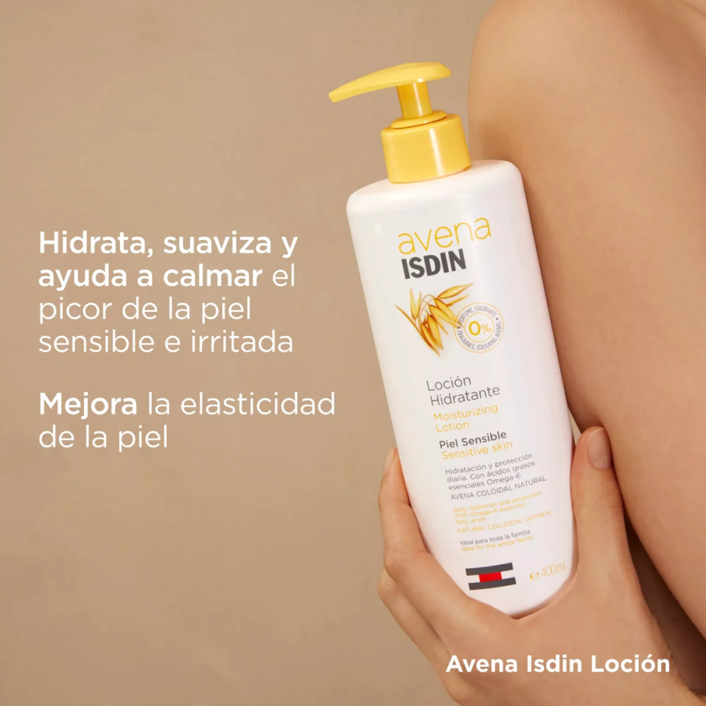 Loción Hidratante ISDIN Avena para Piel Sensible Frasco x400ml.