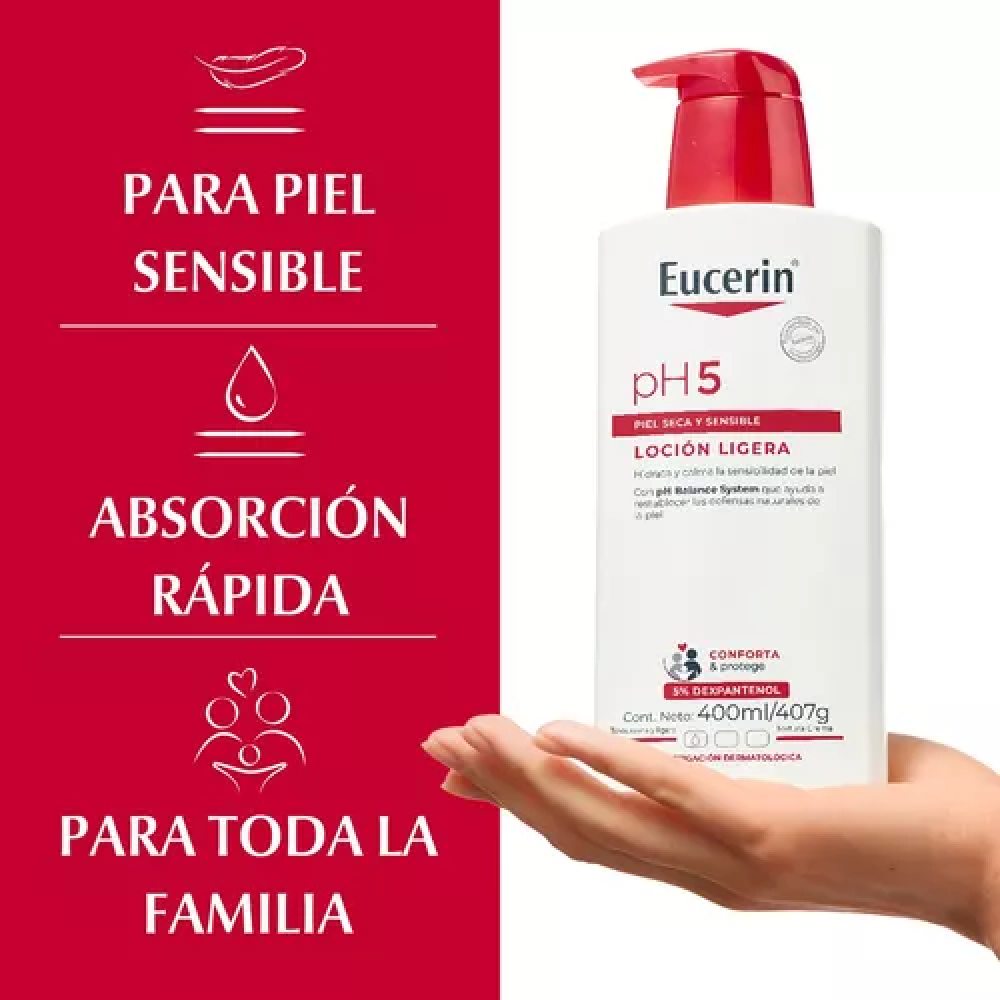 Loción Hidratante Eucerin pH5 Piel Seca y Sensible Frasco x400ml. Loción Hidratante Eucerin pH5 Piel Seca y Sensible Frasco x400ml.