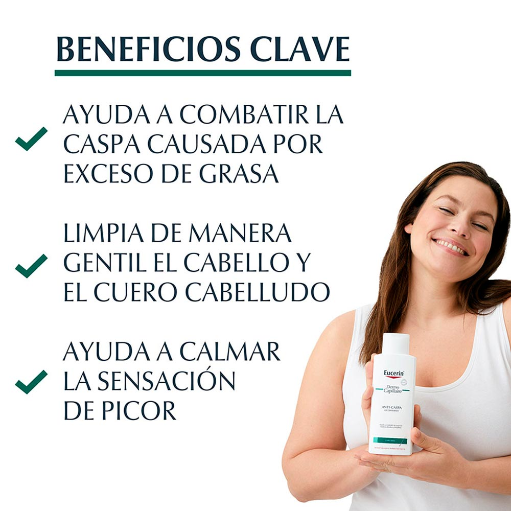 Shampoo Eucerin DermoCapillaire Anticaspa Grasa Frasco x250ml.