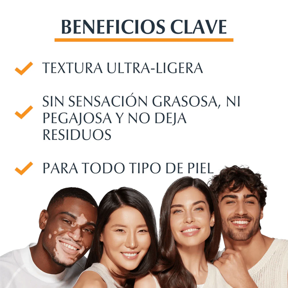 Protector Solar Facial Eucerin Hydro Fluid Textura Ultra Ligera FPS 50+ Frasco x50ml.