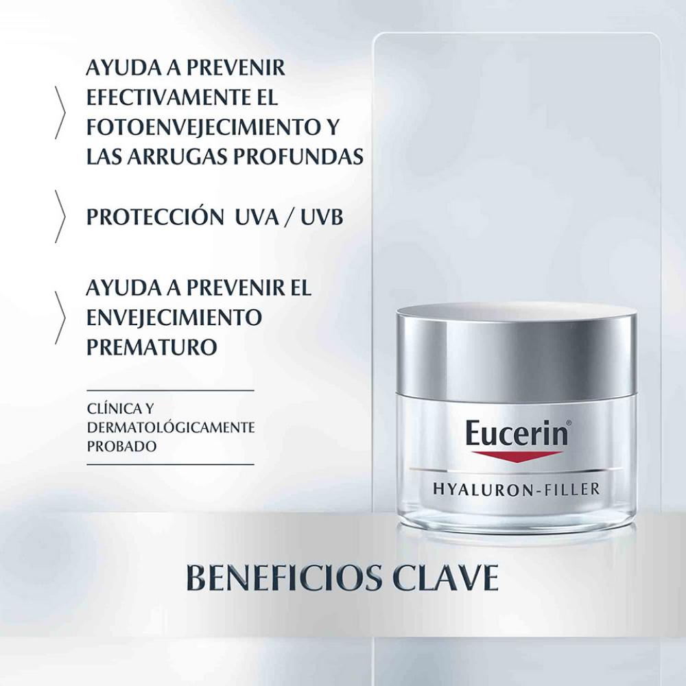 Crema Facial de Día Antiarrugas Eucerin Hyaluron Filler + 3x Effect Piel Seca
