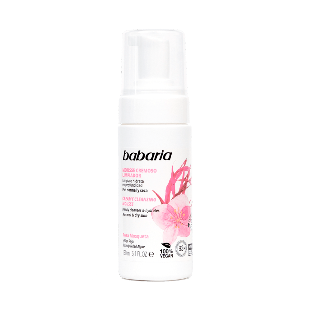 Limpiador Facial Babaria Mousse Cremoso Rosa Mosqueta