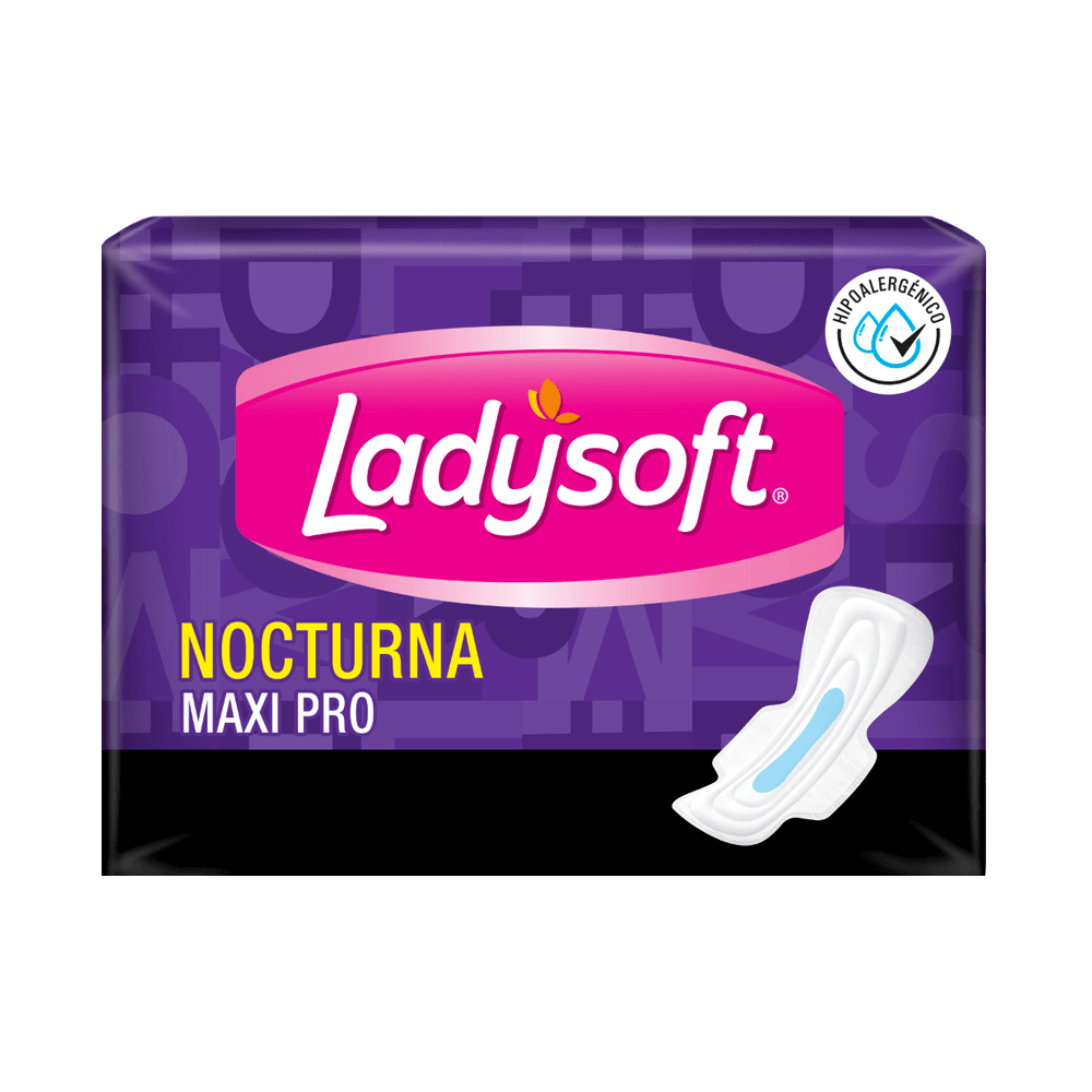 Toallas Higiénicas Nocturna Ladysoft Tela Suave Maxi Pro