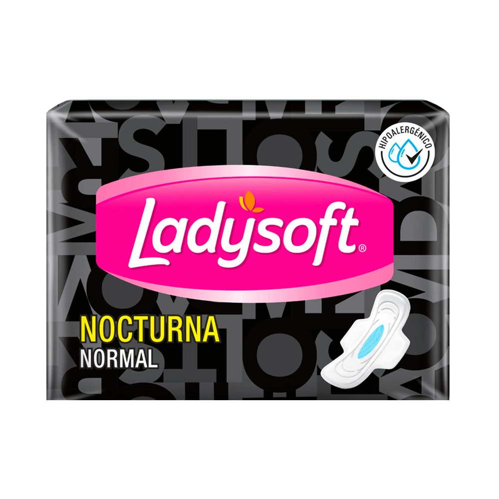 Toallas Higiénicas Nocturnas Ladysoft Tela Suave