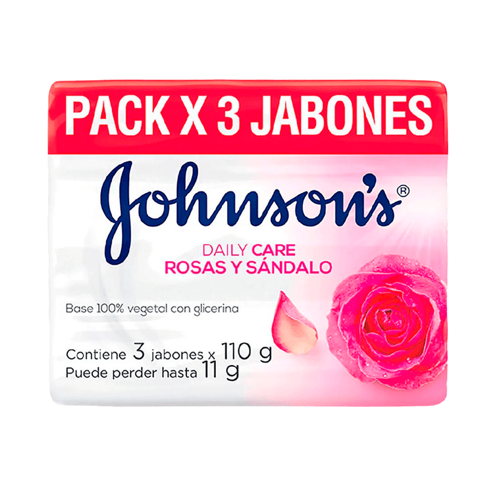 Jabón en Barra Johnsons Daily Care Rosas y Sándalo
