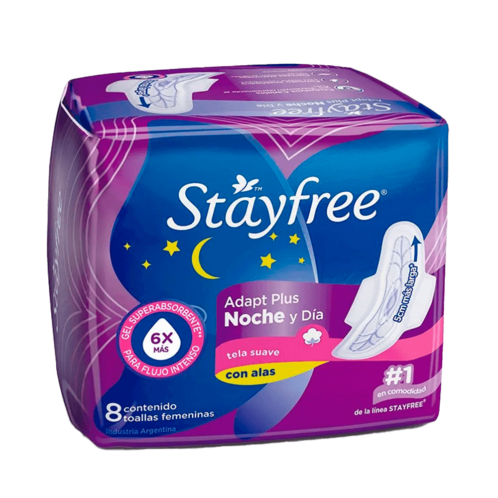 Toallas Higiénicas Stayfree Adapt Plus Noche y Día