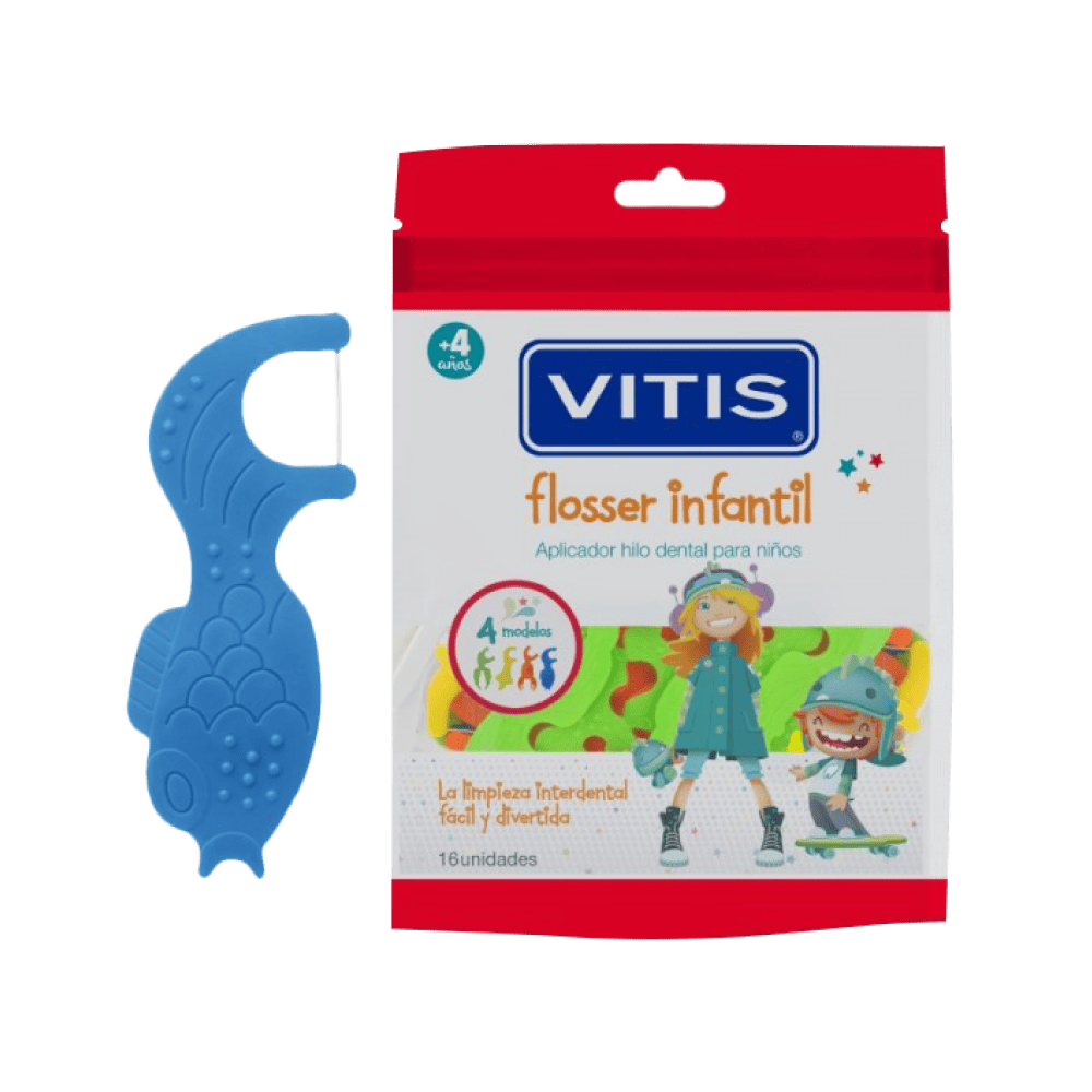 Hilo Dental con Mango Vitis Flosser Niños