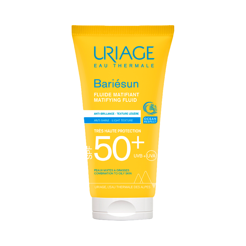 Uriage Bariésun Fluido Mat Spf50+ - Bloqueador Solar Facial Para Pieles Mixtas A Grasas