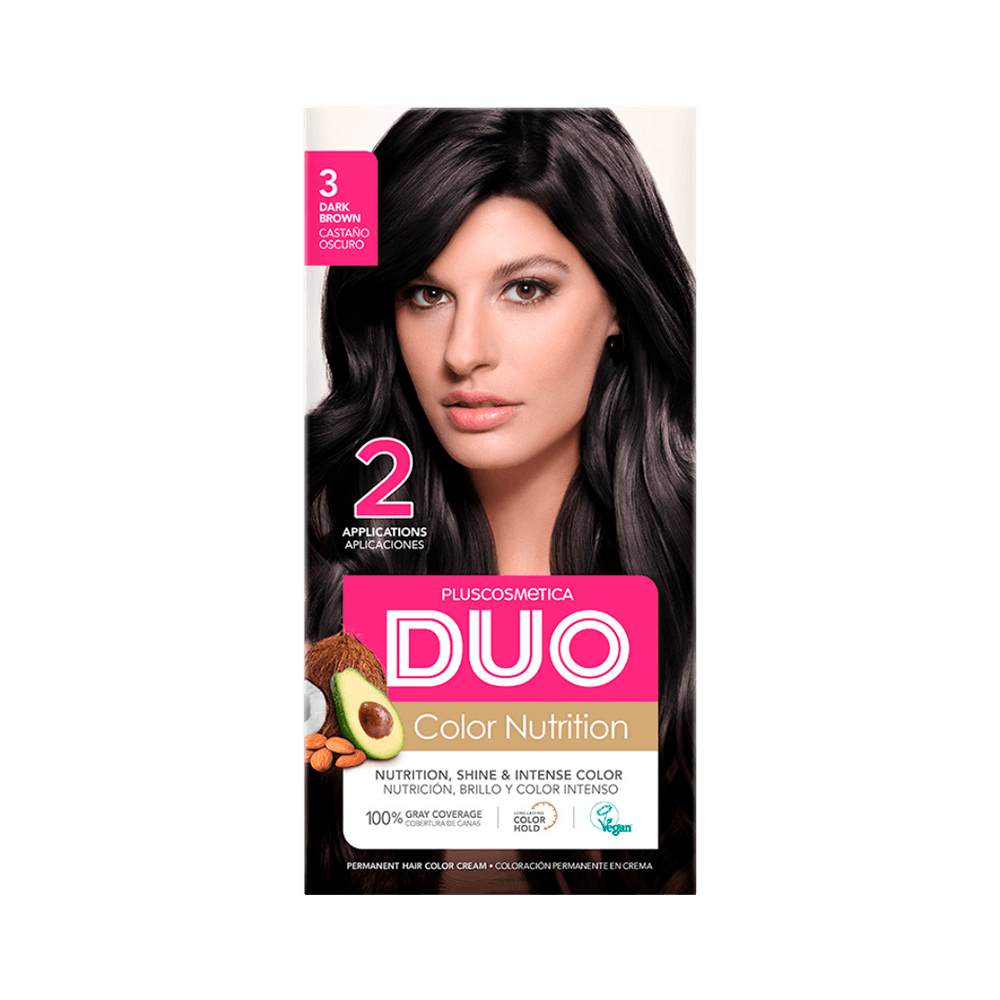 Tinte para Cabello Duo Color Nutrition 3 Castaño Oscuro Tinte para Cabello Duo Color Nutrition 3 Castaño Oscuro