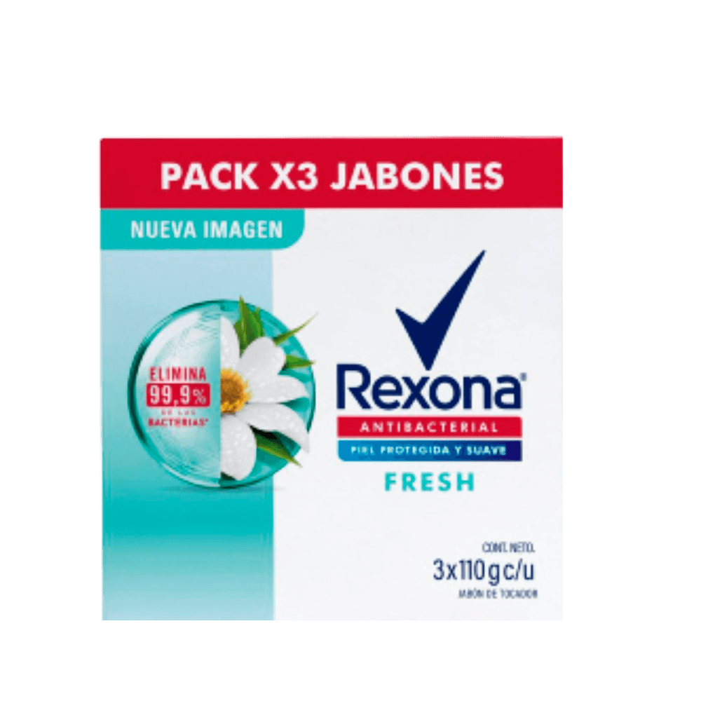 Jabon Antibacterial Rexona Fresh 110gr Jabon Antibacterial Rexona Fresh 110gr