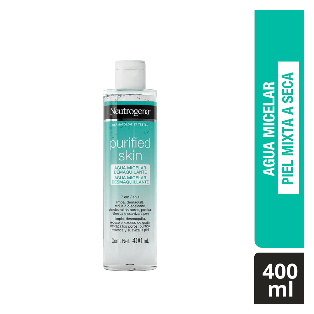 Agua Micelar Desmaquillante Neutrogena Purified Skin Ácido Cítrico