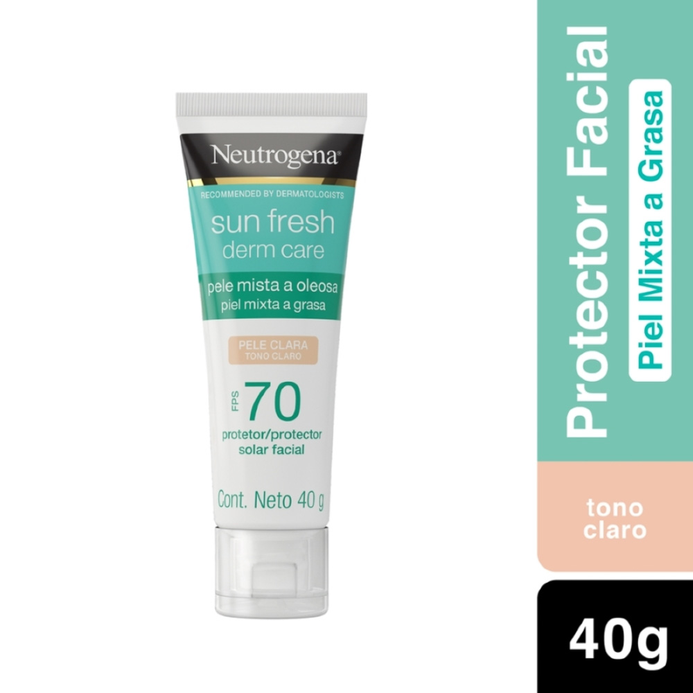 Protector Solar Facial Neutrogena Sun Fresh Derm Care Tono Claro Fps 70