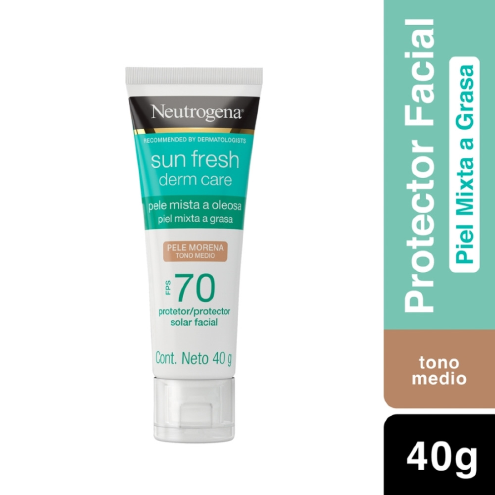 Protector Solar Facial Neutrogena Sun Fresh Derm Care Tono Medio Fps 70 Protector Solar Facial Neutrogena Sun Fresh Derm Care Tono Medio Fps 70