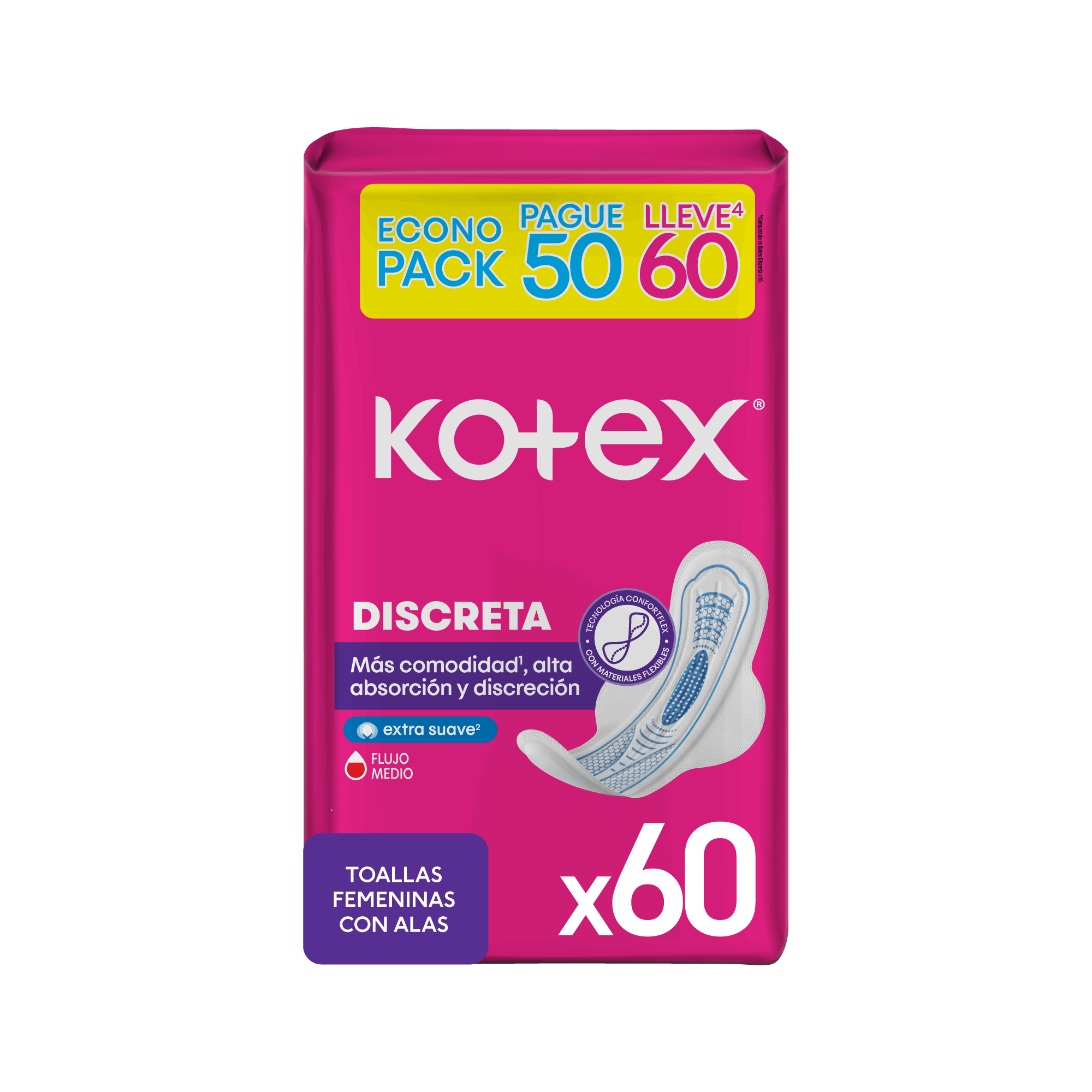 Toalla Femenina Kotex Disc Ultrafina Tela