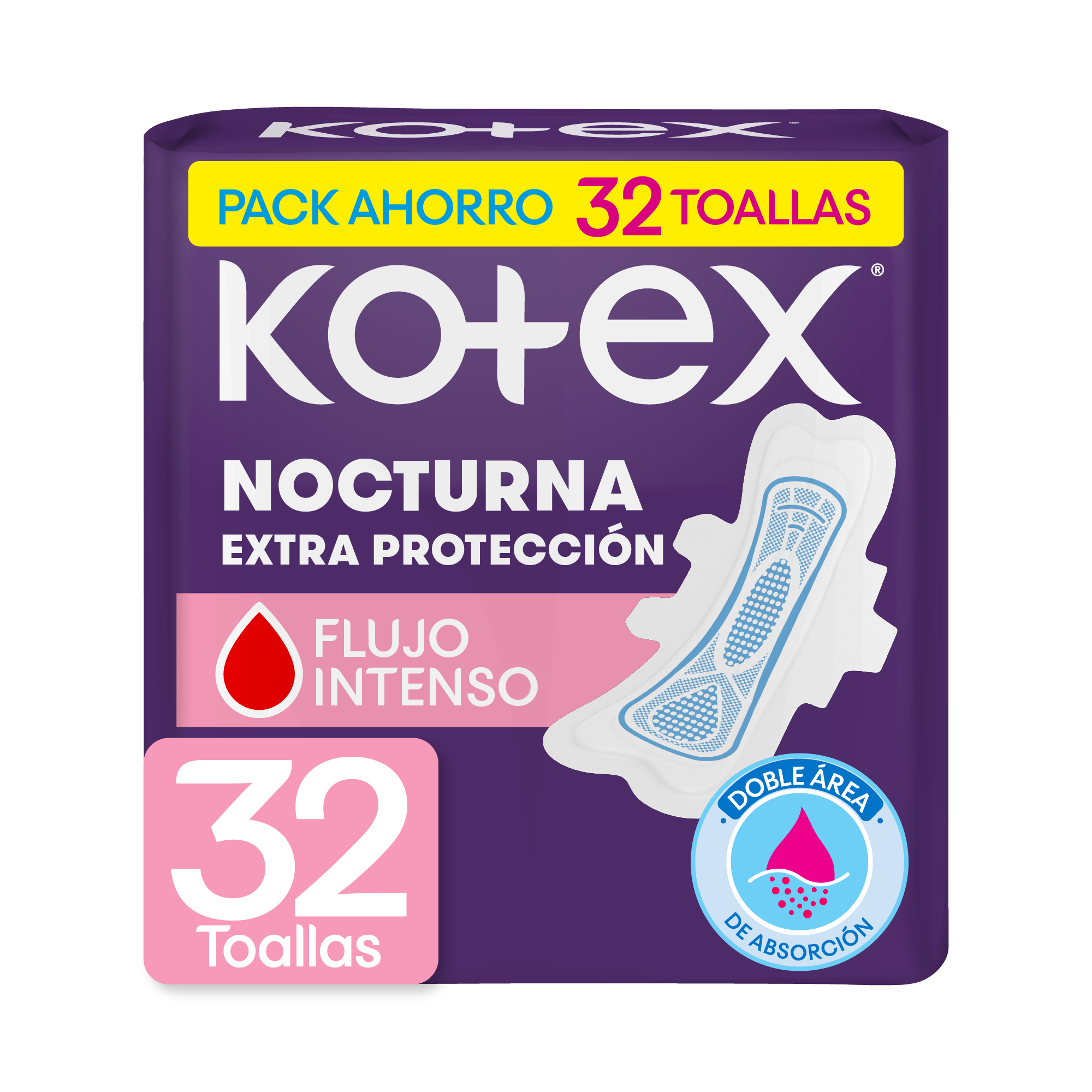 Toalla Femenina Kotex Nocturna Tela Con Alas