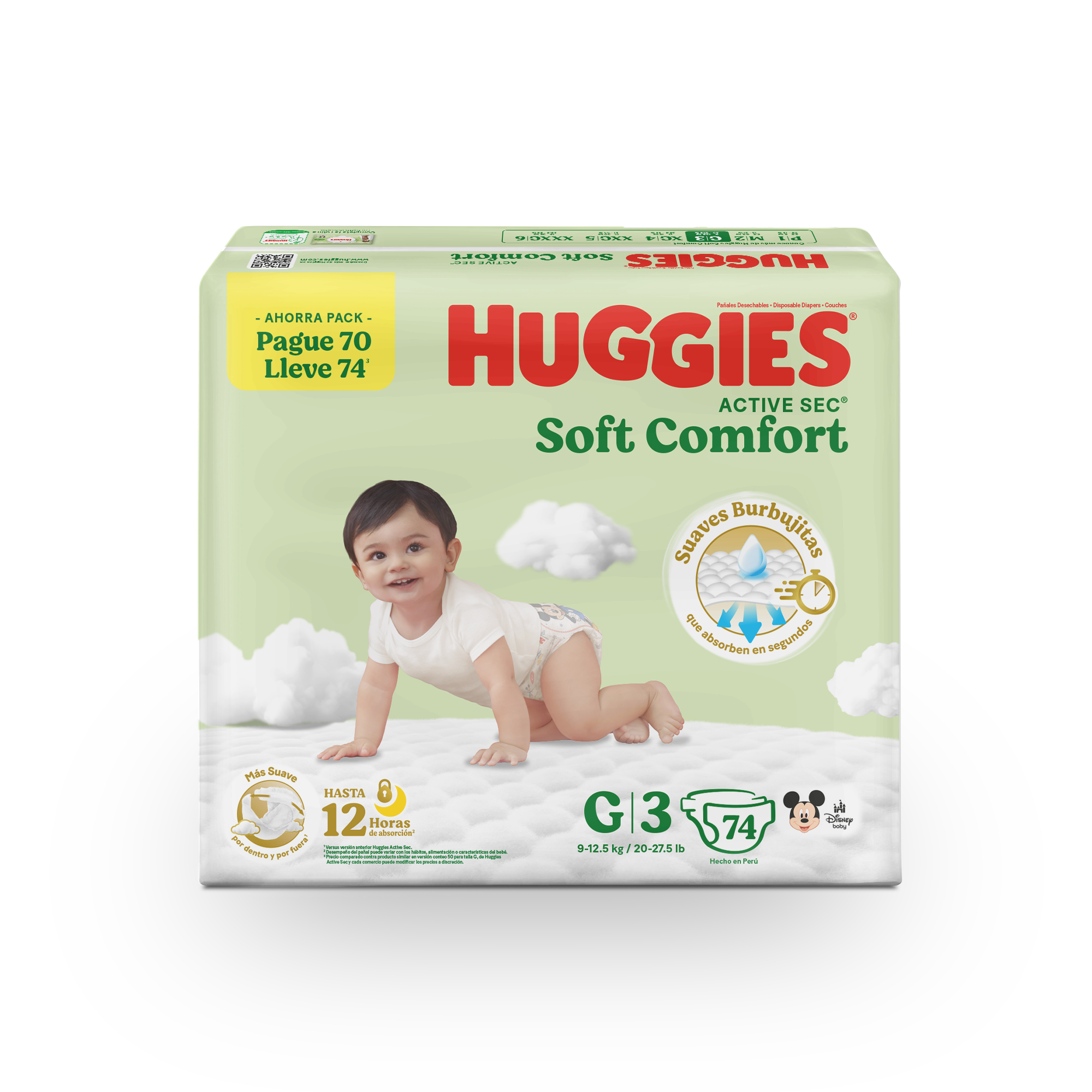 Pañal Huggies Active Sec G Big Pack Día Pañal Huggies Active Sec G Big Pack Día